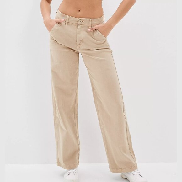 American Eagle Outfitters Pants - AMERICAN EAGLE AE Stretch Low-Rise Baggy Wide-Leg Pant, Size 16 Long